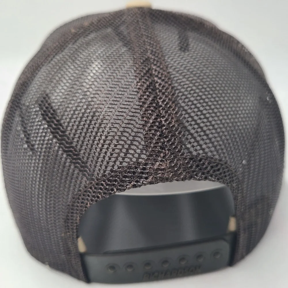 Big Sky Archery Hat Snapback Trucker Mesh Beige Brown Bowhunting‎ Bozeman MT Men